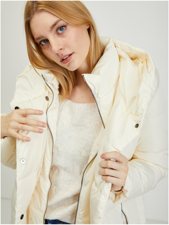 Orsay Cremefarbener Damen-Daunenmantel ORSAY