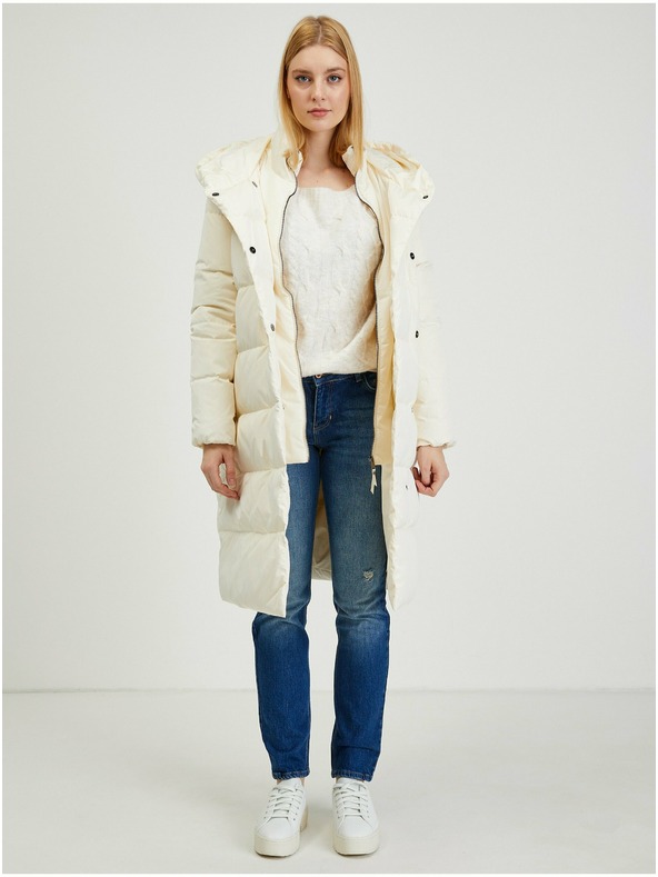 Orsay Cremefarbener Damen-Daunenmantel ORSAY