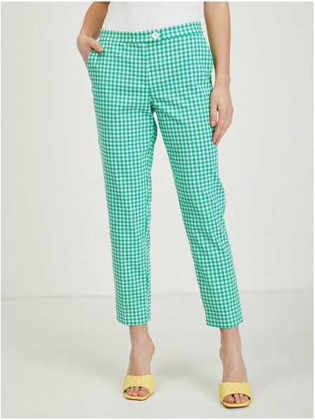 Orsay Hellgrüne karierte Damenhose ORSAY