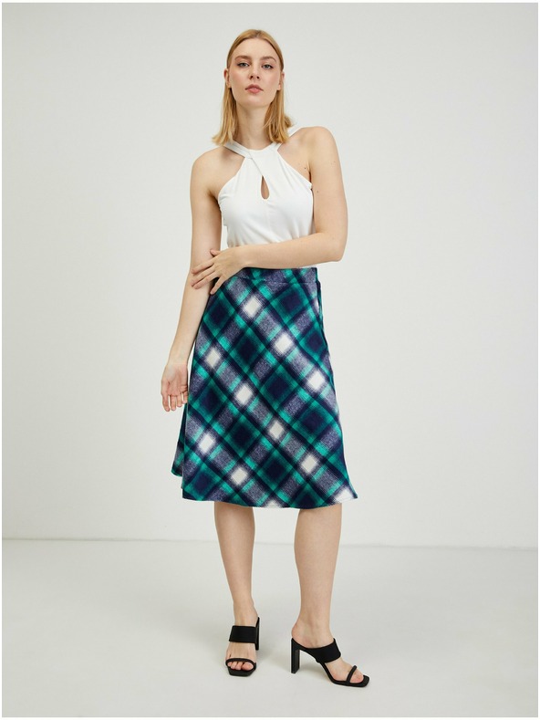 Orsay Grün und blau karierter Damenrock ORSAY