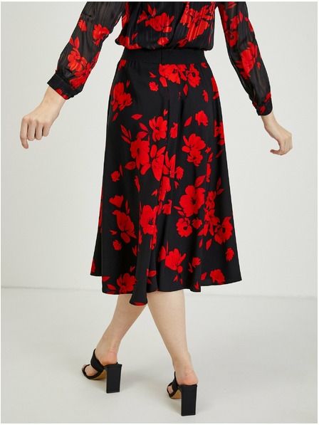 Orsay Rot-schwarzer Damen Blumenrock ORSAY