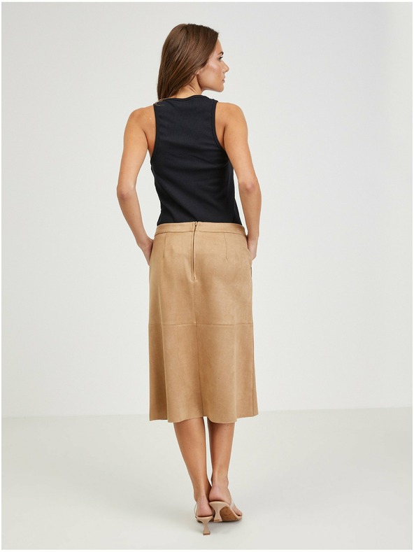 Orsay Hellbrauner Damen Midirock aus Wildleder ORSAY