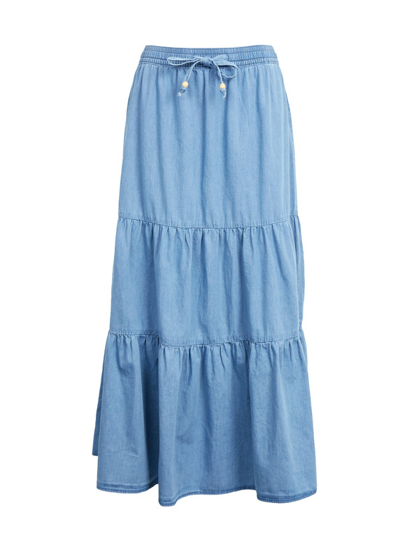 Orsay Blauer Maxirock aus Denim mit Rüschen ORSAY