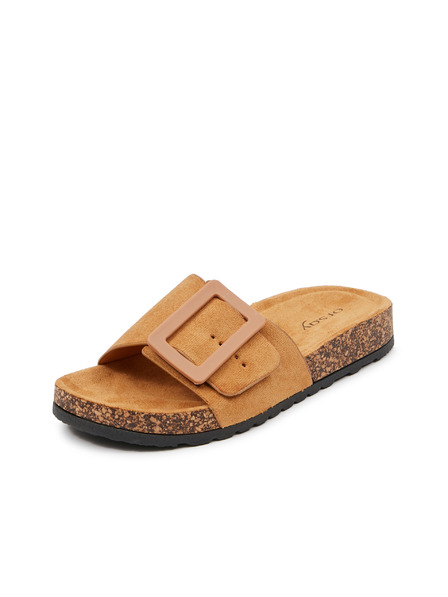 Orsay Braune Damen Hausschuhe in Wildlederoptik ORSAY