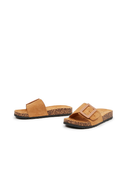 Orsay Braune Damen Hausschuhe in Wildlederoptik ORSAY