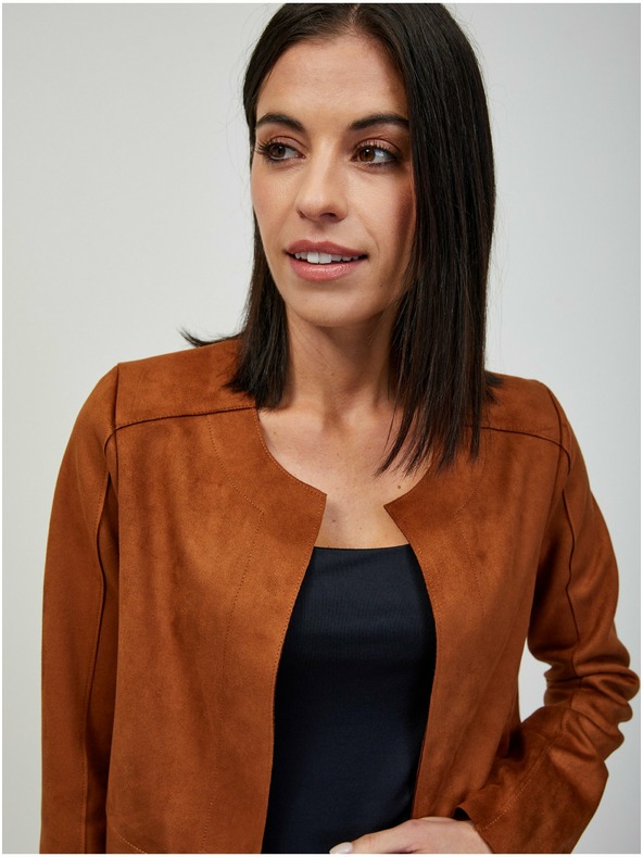 Orsay Braune Jacke in Wildlederoptik ORSAY