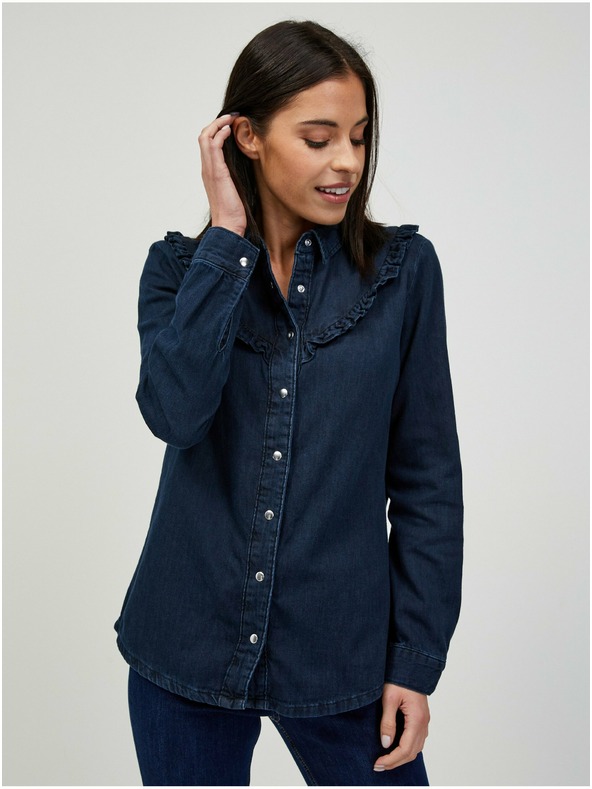 Orsay Dunkelblaues Jeanshemd ORSAY