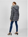 Orsay Dunkelgraue Damen-Winter-Steppjacke mit Gürtel ORSAY