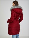 Orsay Burgunderroter Damen Daunen-Wintermantel mit Kapuze und Kunstpelz