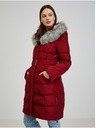 Orsay Burgunderroter Damen Daunen-Wintermantel mit Kapuze und Kunstpelz