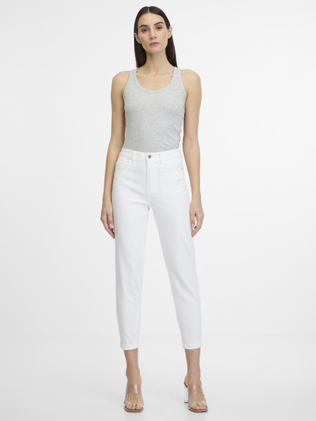 Orsay Weiße Cropped Mom Fit Damenjeans ORSAY