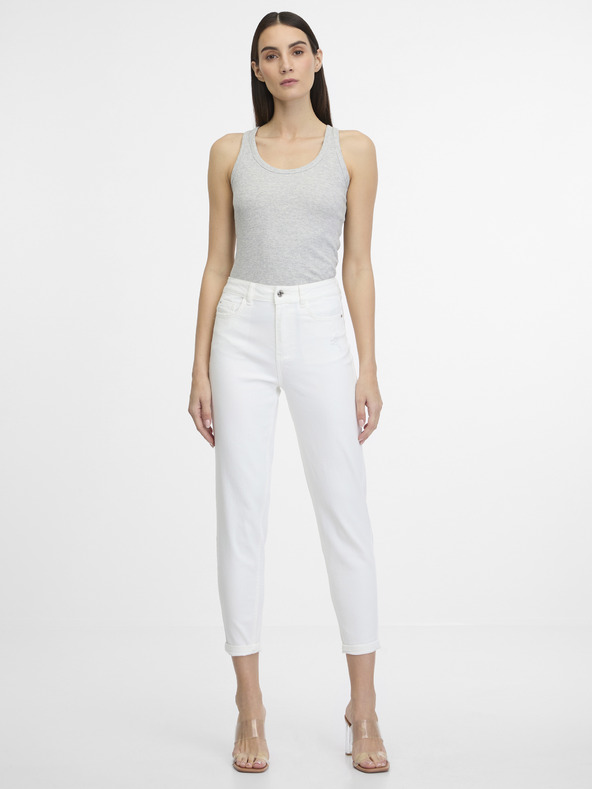 Orsay Weiße Cropped Mom Fit Damenjeans ORSAY