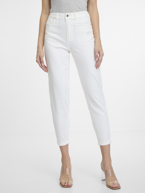 Orsay Weiße Cropped Mom Fit Damenjeans ORSAY