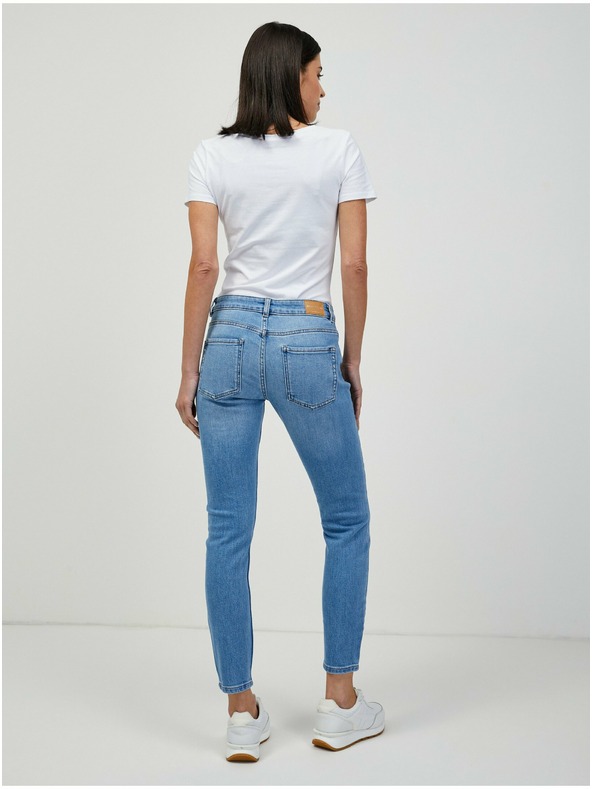 Orsay Hellblaue abgeschnittene Skinny Fit Jeans ORSAY