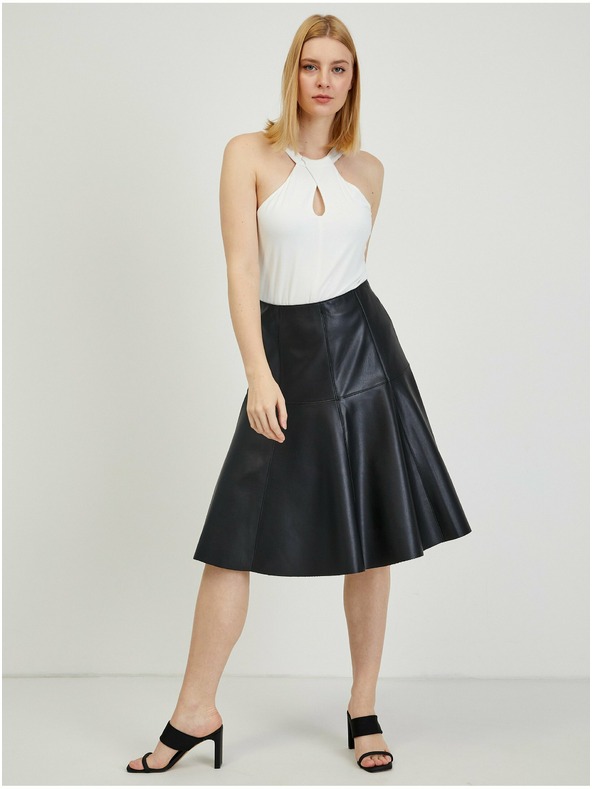 Orsay Schwarzer Damen Kunstlederrock ORSAY