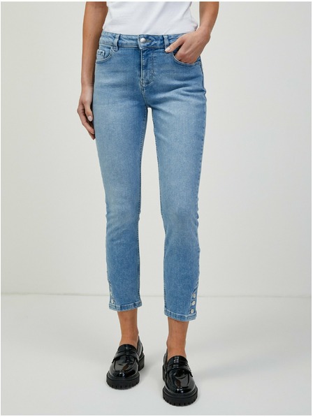 Orsay Hellblaue abgeschnittene Skinny Fit Jeans ORSAY