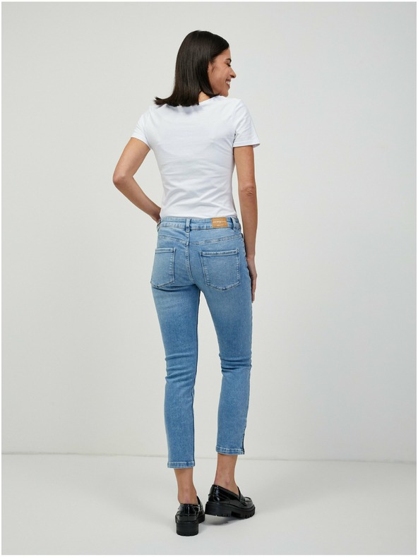 Orsay Hellblaue abgeschnittene Skinny Fit Jeans ORSAY