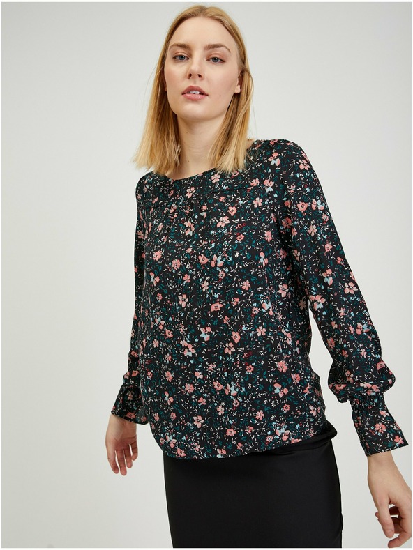 Orsay Schwarze geblümte Bluse ORSAY