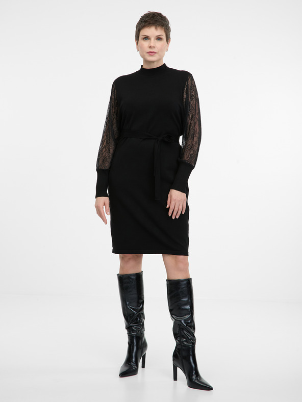 Orsay Schwarzes knielanges Damenkleid ORSAY