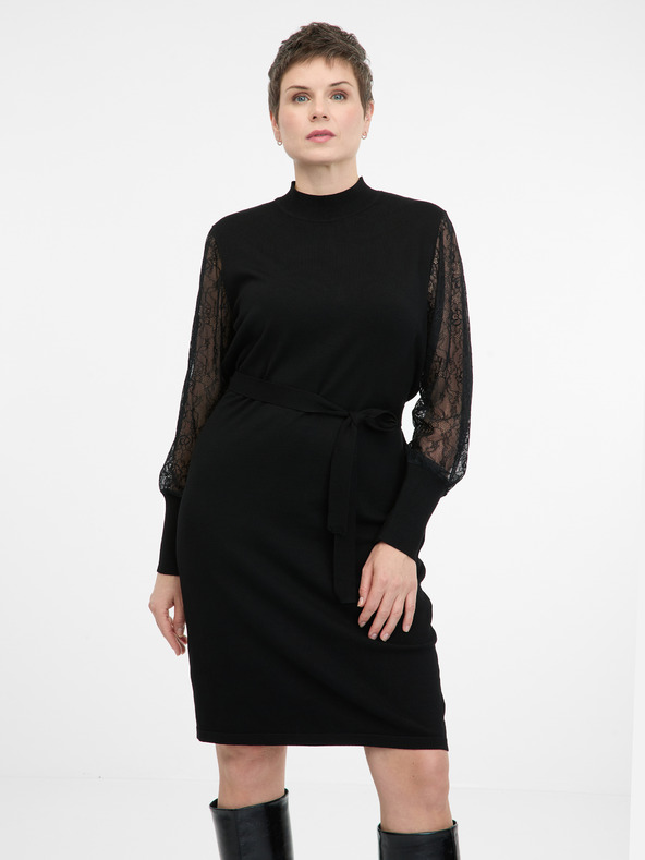 Orsay Schwarzes knielanges Damenkleid ORSAY