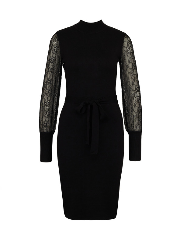 Orsay Schwarzes knielanges Damenkleid ORSAY