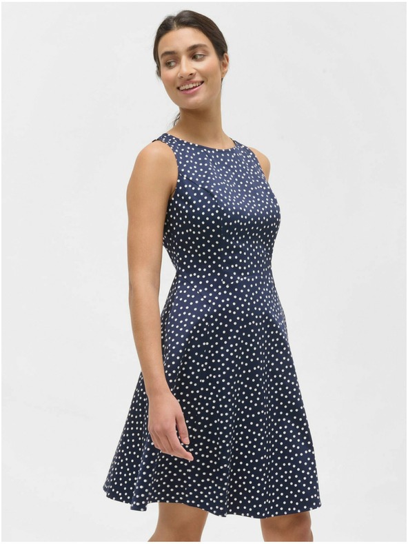 Orsay Dunkelblaues gepunktetes Kleid ORSAY