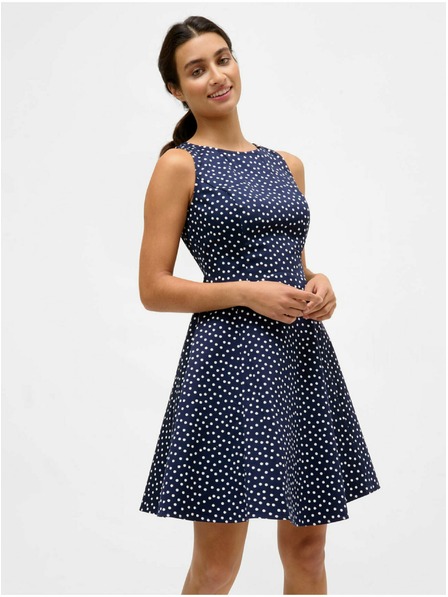 Orsay Dunkelblaues gepunktetes Kleid ORSAY