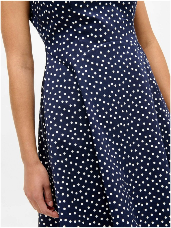 Orsay Dunkelblaues gepunktetes Kleid ORSAY