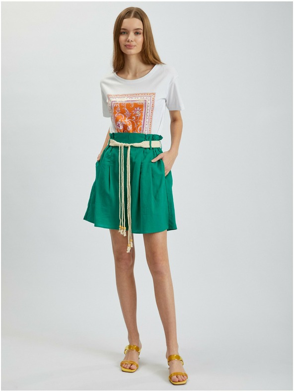 Orsay Grüne Damen-Leinen-Shorts ORSAY