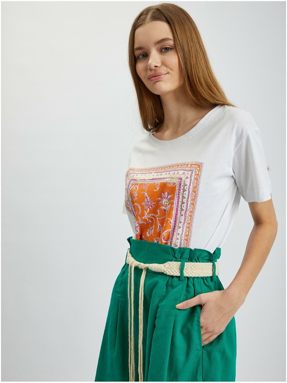 Orsay Grüne Damen-Leinen-Shorts ORSAY