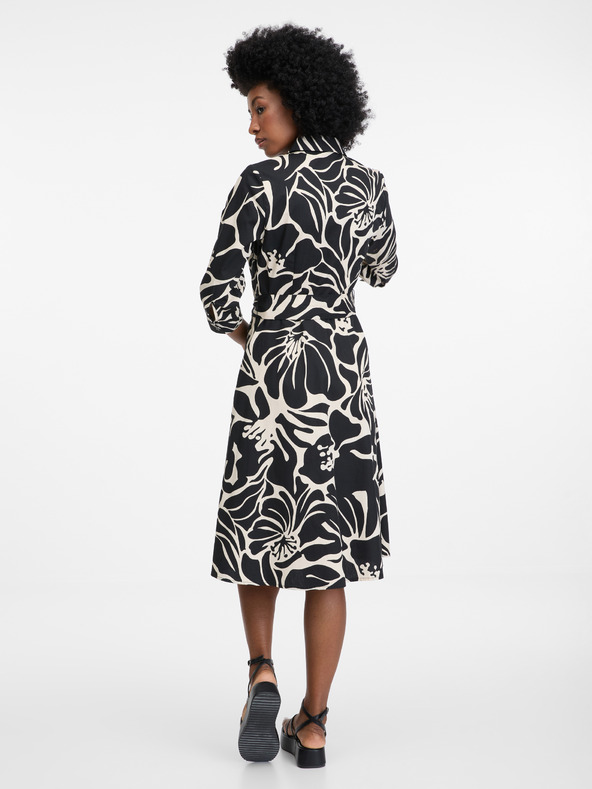 Orsay Schwarzes gemustertes Damen-Hemdblusenkleid von ORSAY