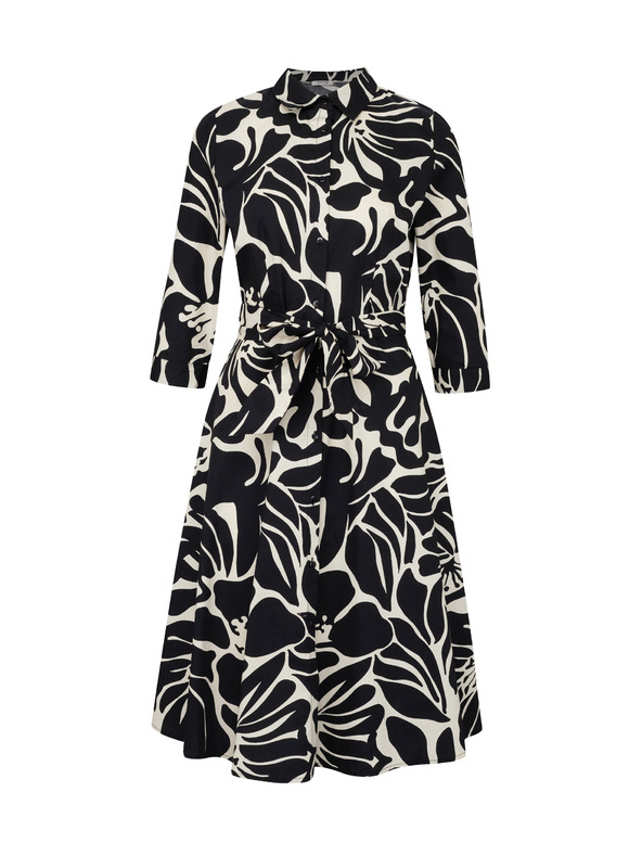 Orsay Schwarzes gemustertes Damen-Hemdblusenkleid von ORSAY