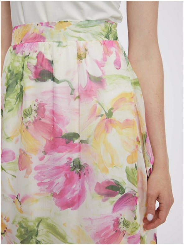 Orsay Rosa-weiße Damen Blumen Midi-Rock von ORSAY