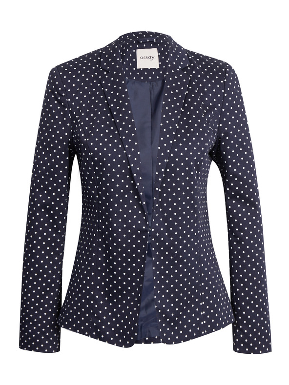 Orsay Dunkelblaue gepunktete Damenjacke ORSAY