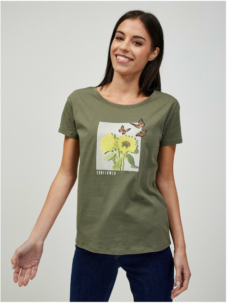 Orsay Khaki-T-Shirt mit Print von ORSAY