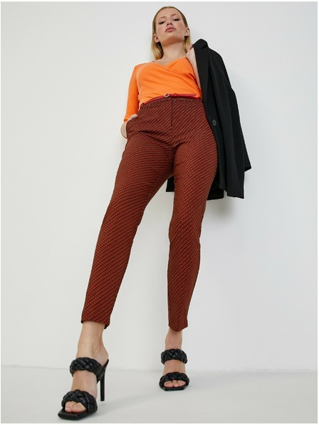 Orsay Schwarz-rot gemusterte Damenhose ORSAY