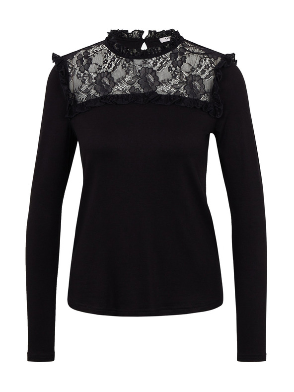 Orsay Schwarzes Damen-T-Shirt mit Spitzendetail ORSAY