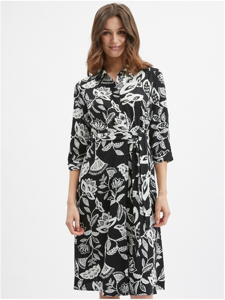 Orsay Schwarzes Damen Blumenkleid ORSAY