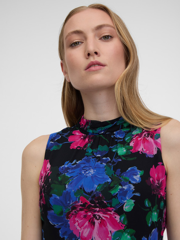 Orsay Schwarzes Damen Maxikleid mit Blumenmuster ORSAY