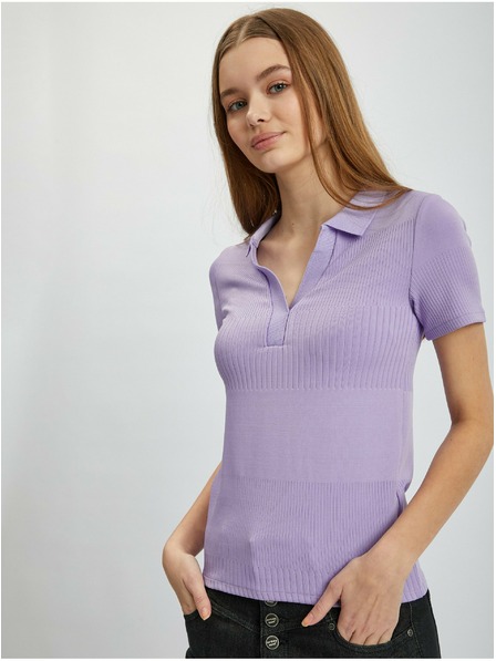 Orsay Hellviolettes Damen-Strick-Poloshirt ORSAY