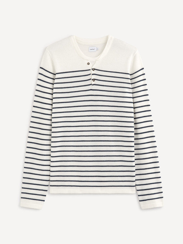 Celio Blau-weiß gestreifter Herrenpullover Celio