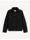 Celio Schwarze Herren-Jeansjacke mit Pelzmantel Celio Cudensherp
