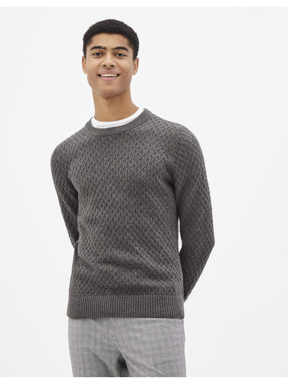 Celio Dunkelgrauer gemusterter Pullover Celio Sesaddle