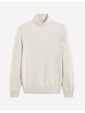 Celio Beigefarbener Herren-Rollkragenpullover Celio Cerouley