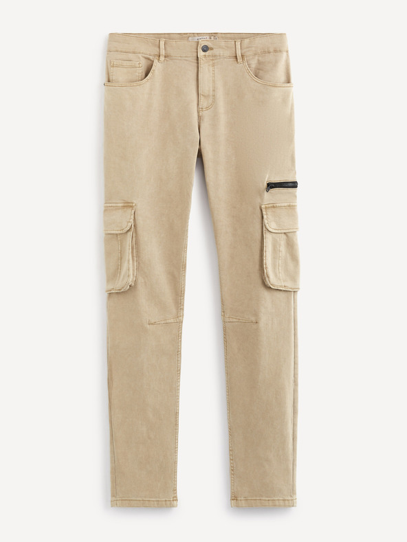 Celio Beige Herrenhose mit Taschen Celio