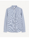 Celio Blaues gestreiftes Herrenhemd Celio Gaopur