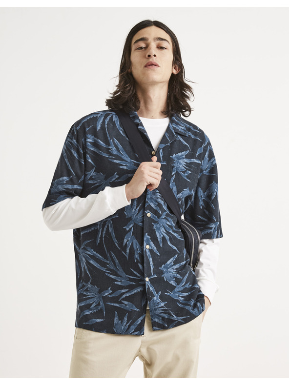 Celio Blau-schwarz gemustertes Herrenhemd Celio Tallinnpal