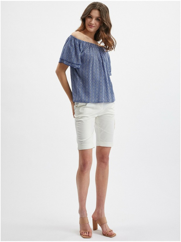 Orsay Blaue gemusterte Damenbluse ORSAY