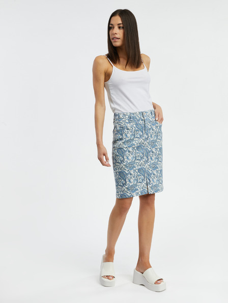 Orsay Blaue gemusterter Damen-Denimrock ORSAY