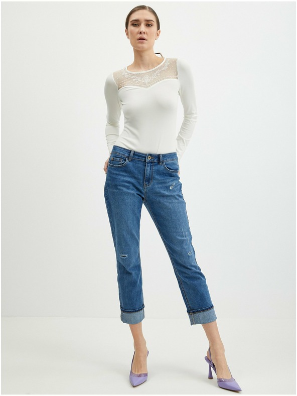 Orsay Cremefarbener Damenbody mit Spitze ORSAY